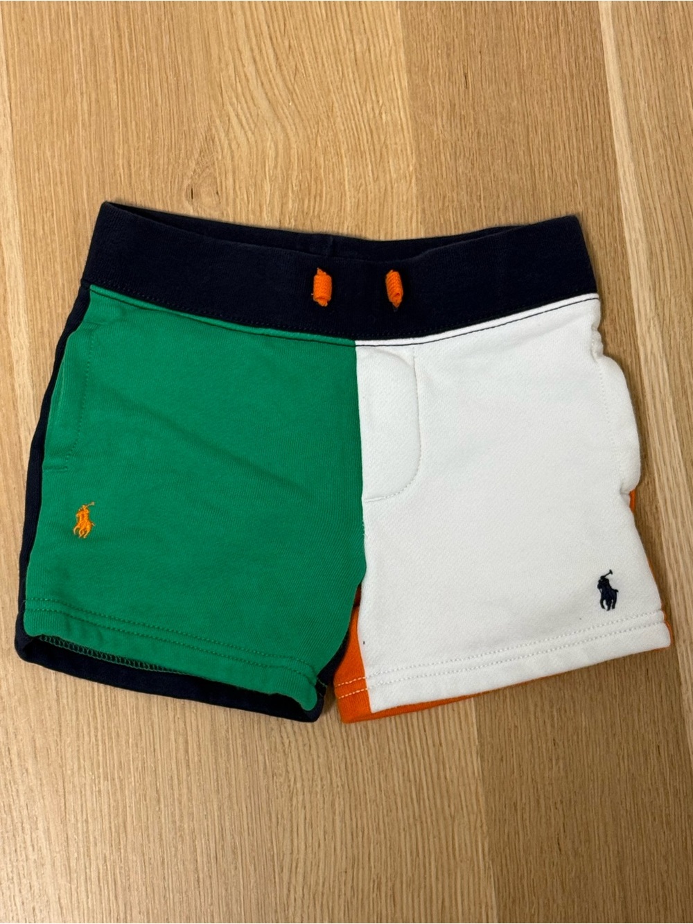 Ralph Lauren Colorblock Green & White Toddler Kids Shorts
